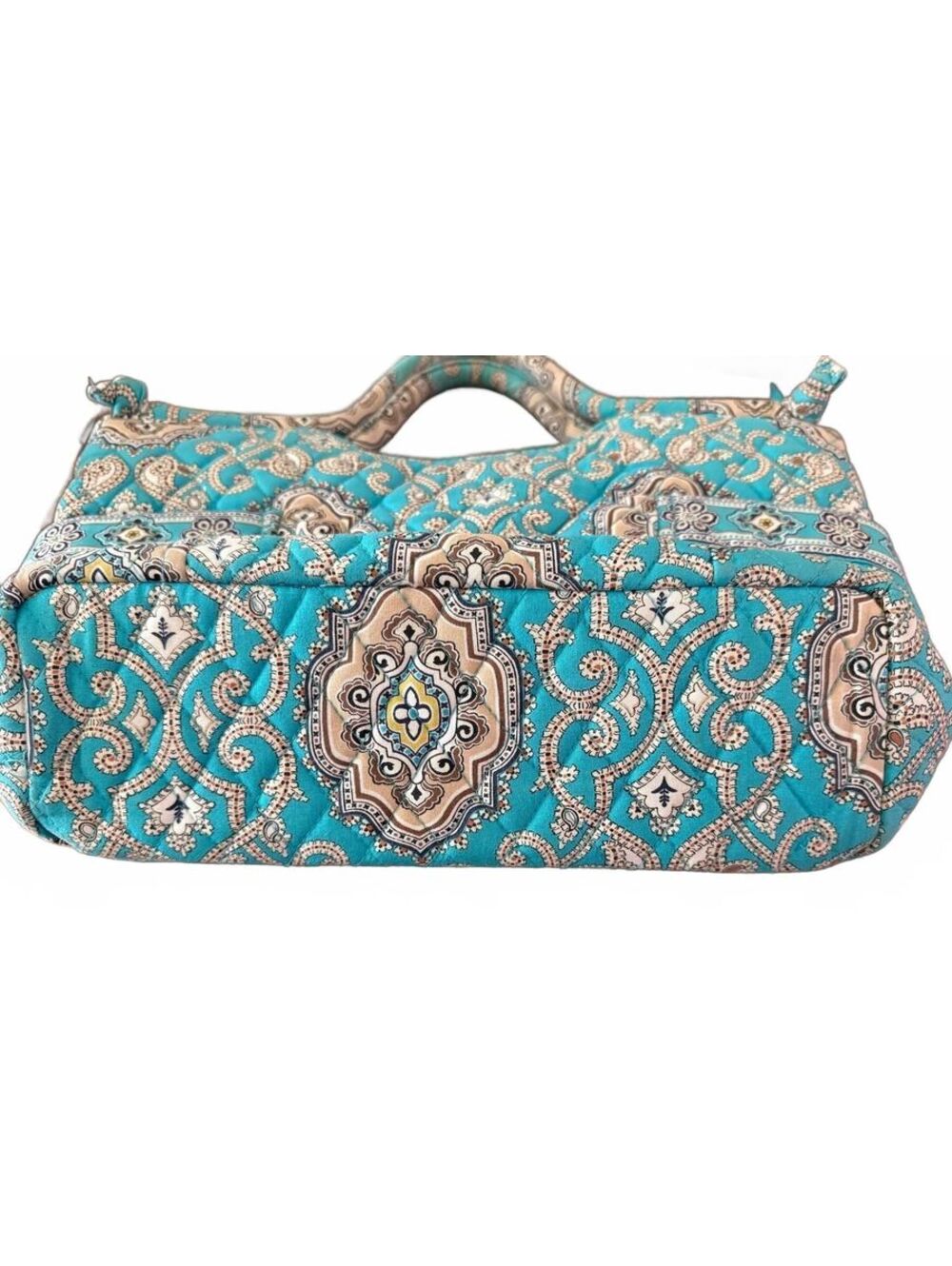 Vera Bradley Gabby Satchel Totally Turquoise Gracious Purse Cottage Coquette - Picture 4 of 8